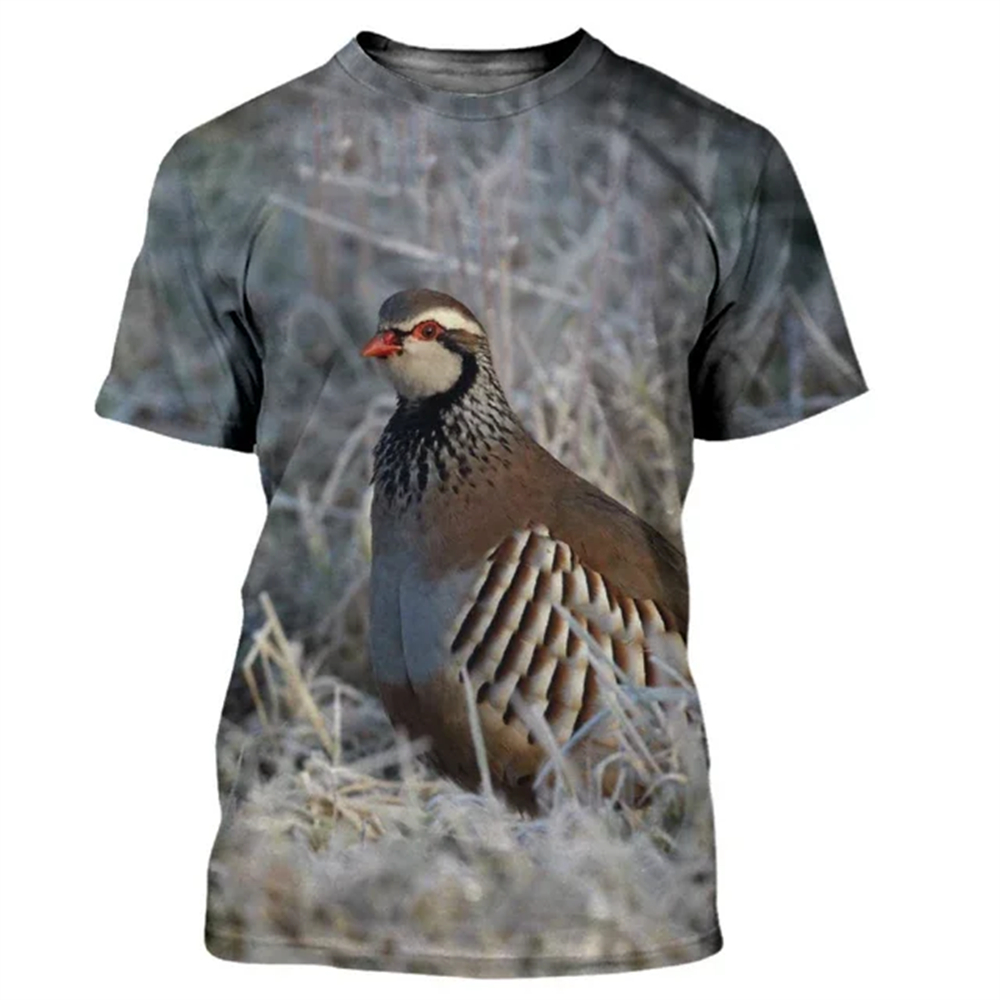 Hunting Quail - 여름 동물 메추라기 3D 프린트 티셔츠