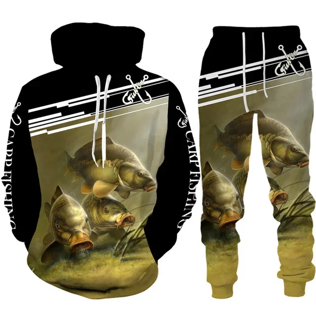 Outdoor Hunting Pants Women - 노벨티 3D 물고기 프린트 남성 여성