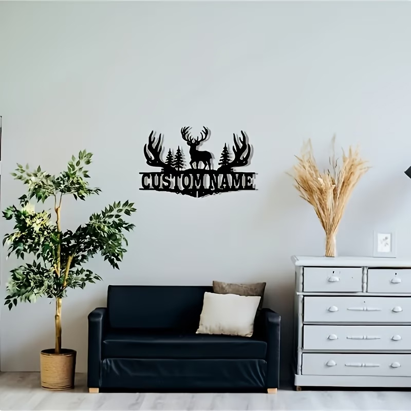 Outdoor Hunting Names - 맞춤형 소박한 사슴뿔 금속 벽 장식