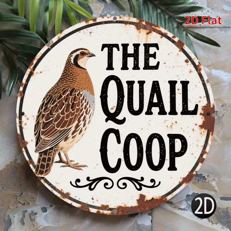 Hunting Quail - 2D 플랫 빈티지 메추리장 원형 나무