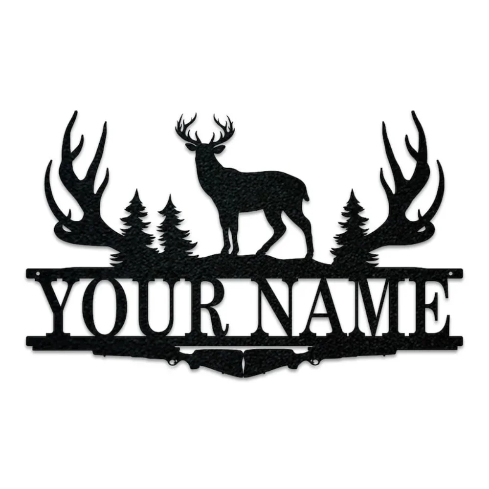 벅 앤틀러 분할 모노그램 사인 헌팅 캠프 장식 아이템, - Outdoor Hunting Names 리뷰 및 가격