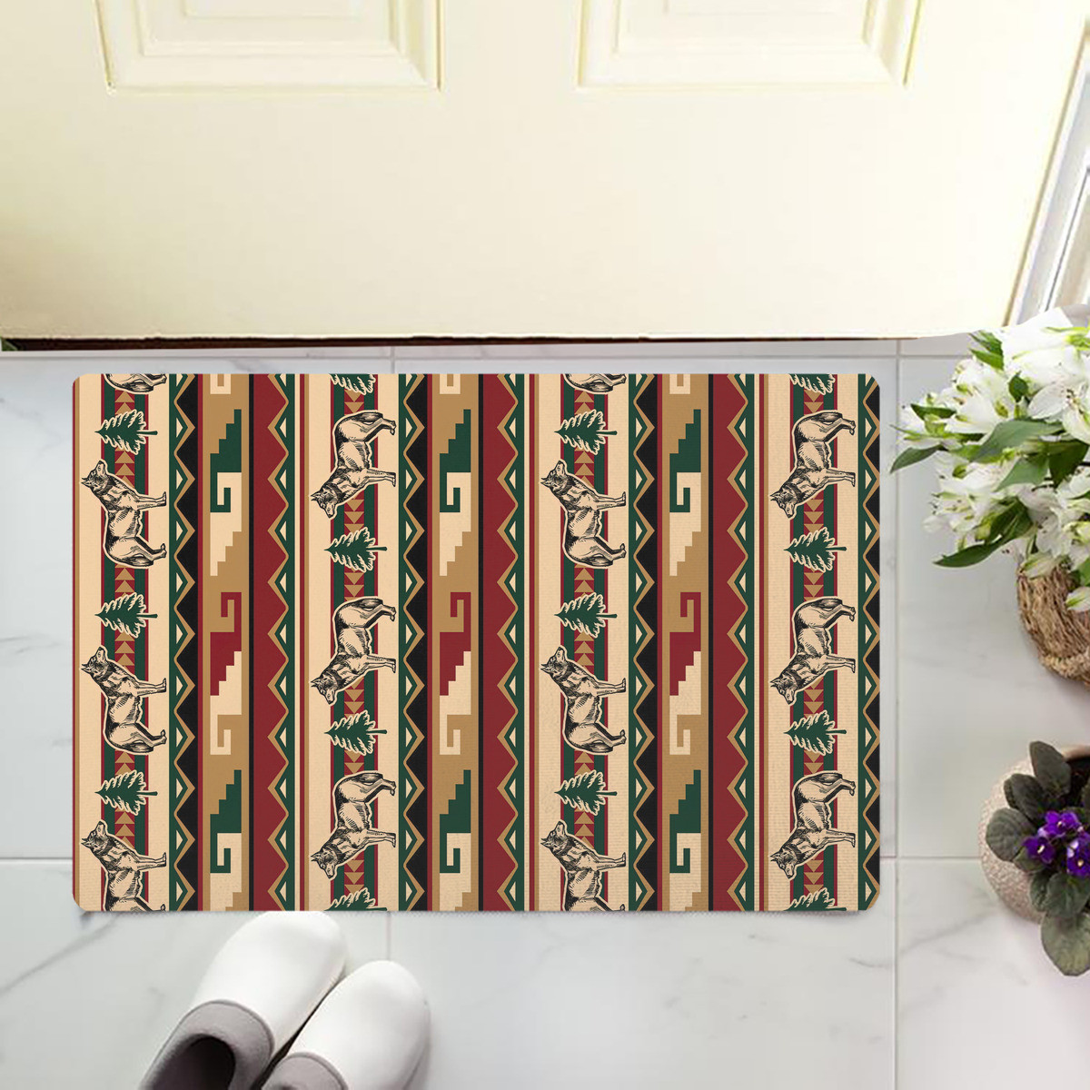 Hunting Deer Royal Vintige 플란넬 - Hunting Outdoor Rug 리뷰 및 가격