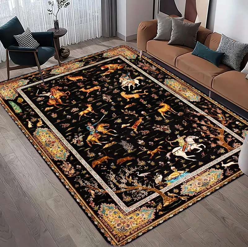 빈티지 페르시아 사냥꾼풍 꽃무늬 러그, 거실용 클래식  - Hunting Outdoor Rug 리뷰 및 가격