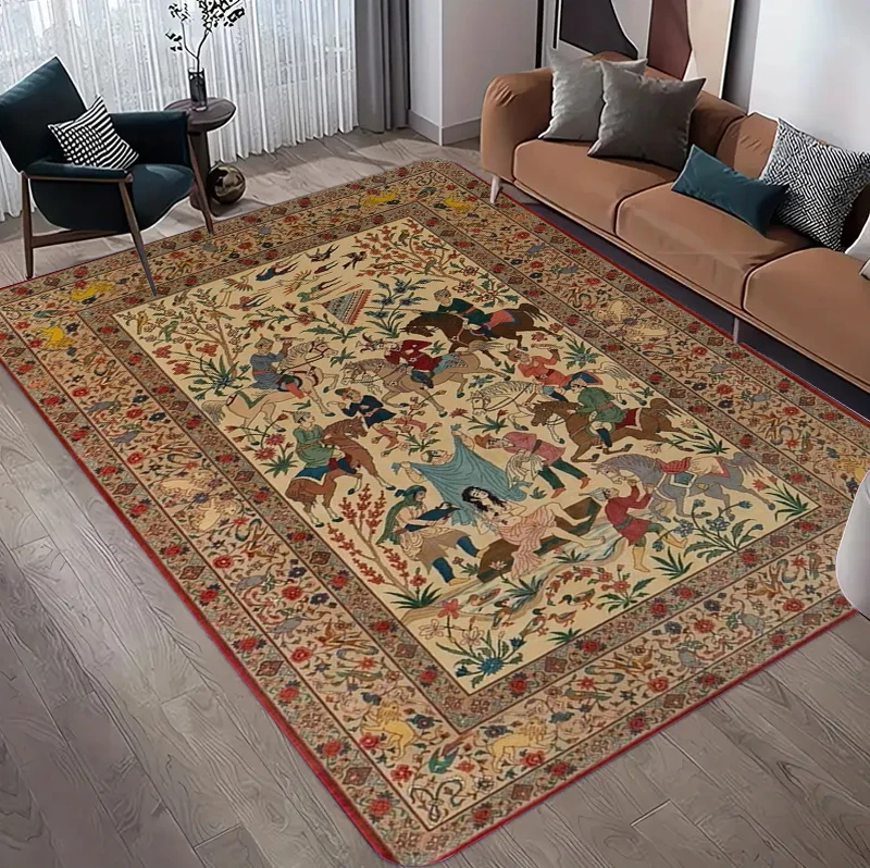빈티지 페르시아 사냥꾼풍 꽃무늬 러그, 거실용 클래식  - Hunting Outdoor Rug 리뷰 및 가격